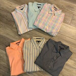 Ladies set of three Lands End button down dress shirt. Size 12. Choose color set